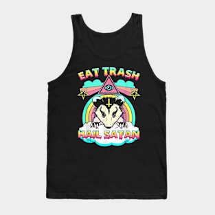 Eat Trash Hail Satan Raccoon Pentagram Satanic Garbage Gang T-Shirt Tank Top